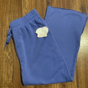 Ivory Ella NWT Blue Split Hem Jogger Sweatpants Lightweight Spring/Summer Travel